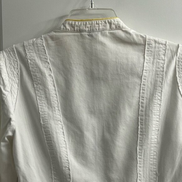 Garnet Hill 100% Cotton White Military Style Jacket size 4 Contemporary - Picture 7 of 13